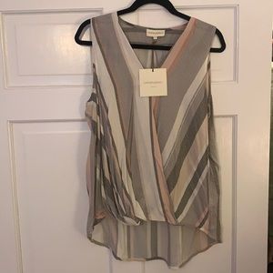 Cynthia Rowley Striped Cross Over Tank